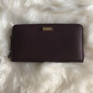 Kate spade Maroon zip around wallet